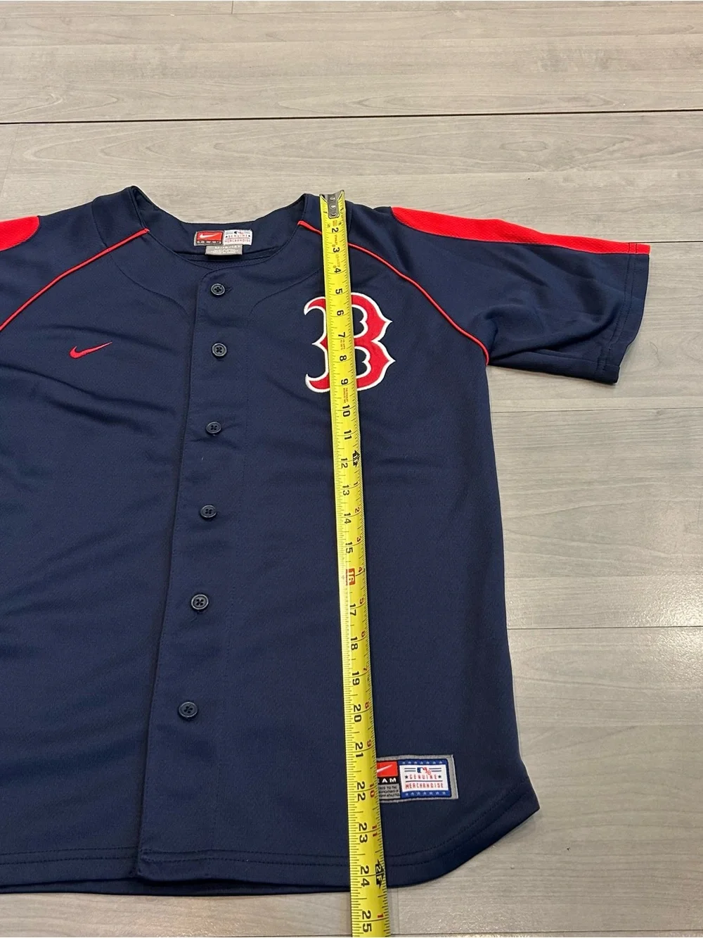Vintage Nike Team Boston Red Sox Jersey Youth M 12/14 Navy Genuine Merchandise